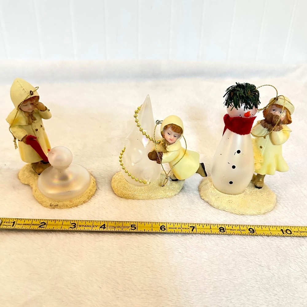 Winter‎ Children Snowman Ornaments Light Covers Set 3 Yellow Excellent Christmas